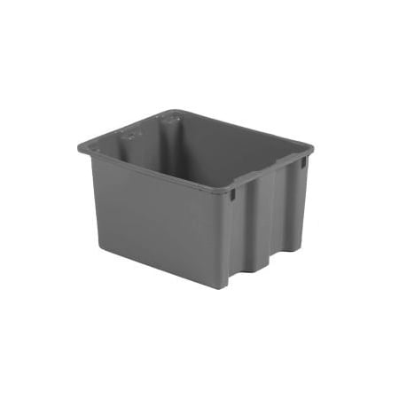 Storage Tote, 19-1/2 in L x 13 in W x 12-3/8 in H, Gray, Polyethylene, 5 PK